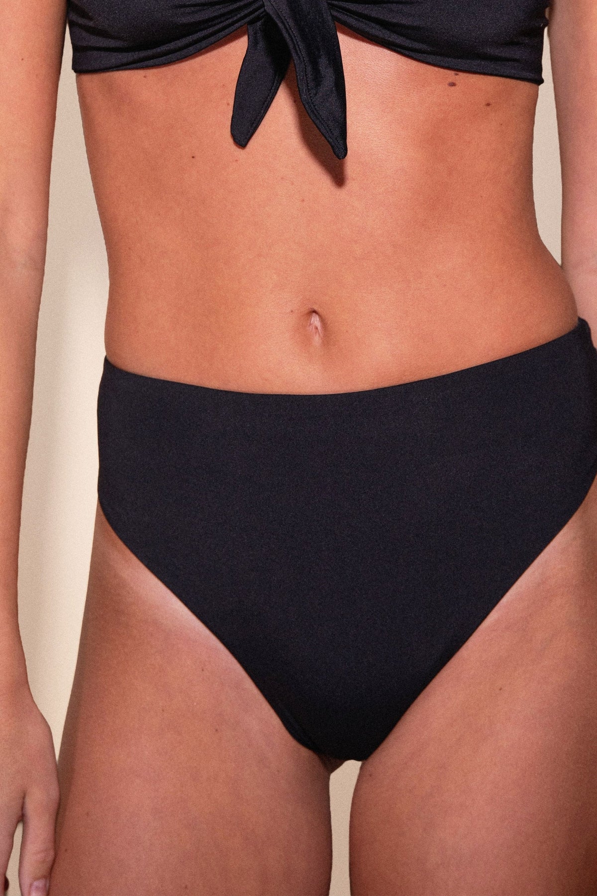 Mayday bikini bottom in Neon Noir, front