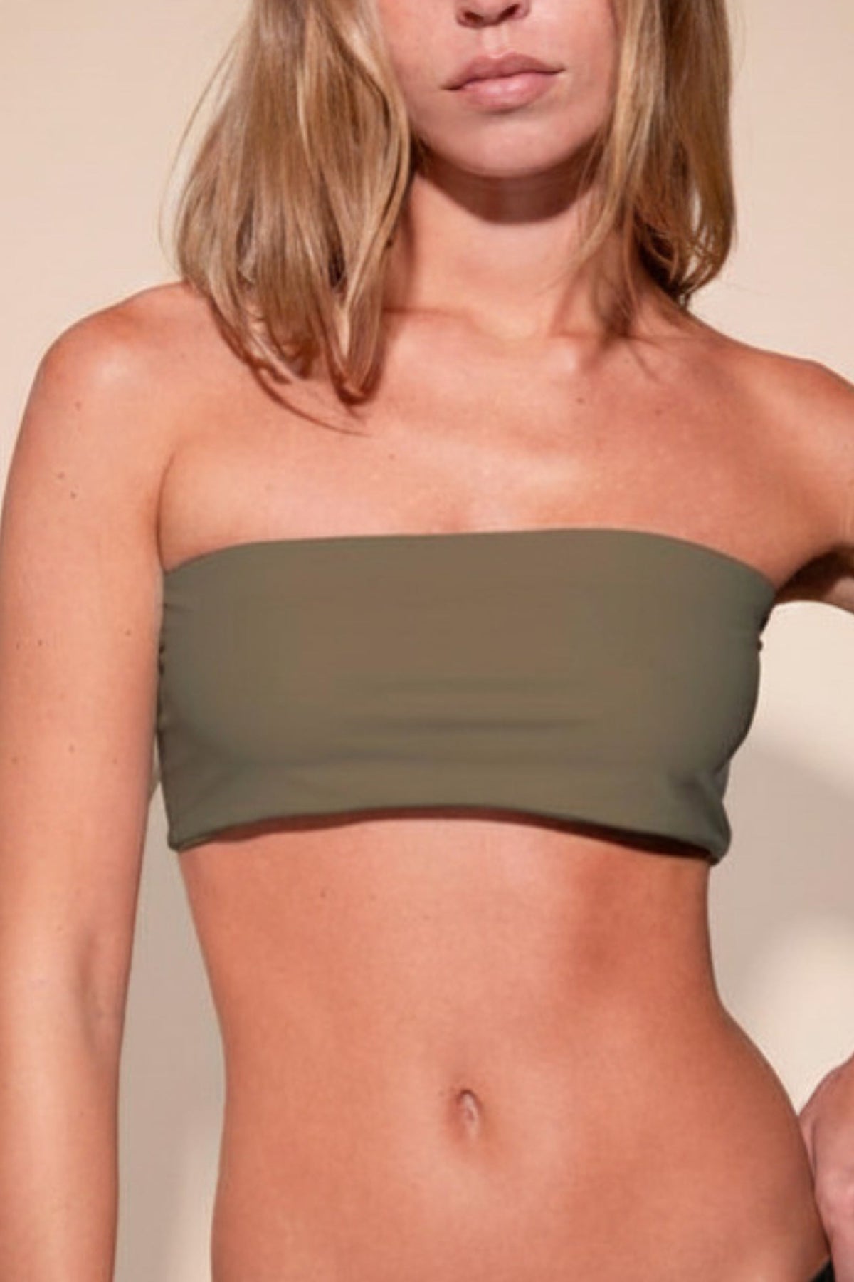 Little Runaway bikini top in Palm Shadow, front